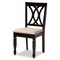 Baxton Studio Reneau Sand Upholstered Espresso Brown Finished Wood Dining Chair, PK4 153-9403 - alternate 4